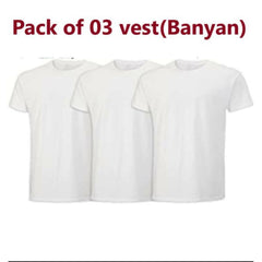 Pack of 03 Men's vest Half sleeves - ValueBox