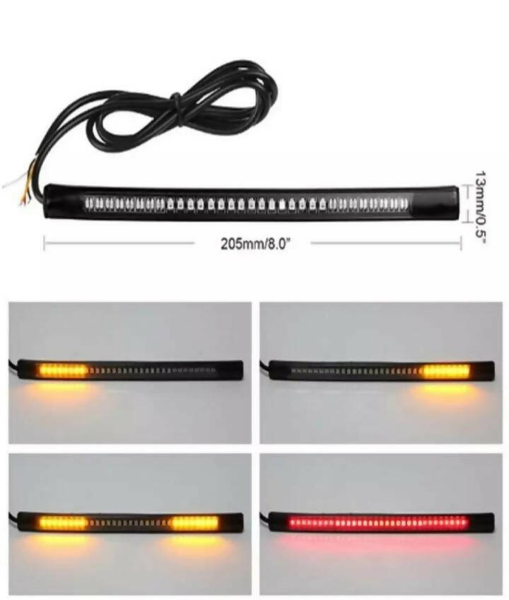 Flexible Brake Light With Indicators For Bikes With Double Tape