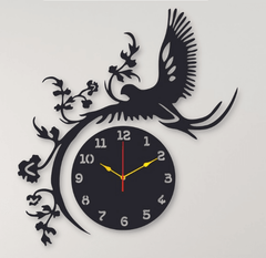 Wooden Wall Clock 3d Bird Style Wooden Watch Design Decoration - ValueBox