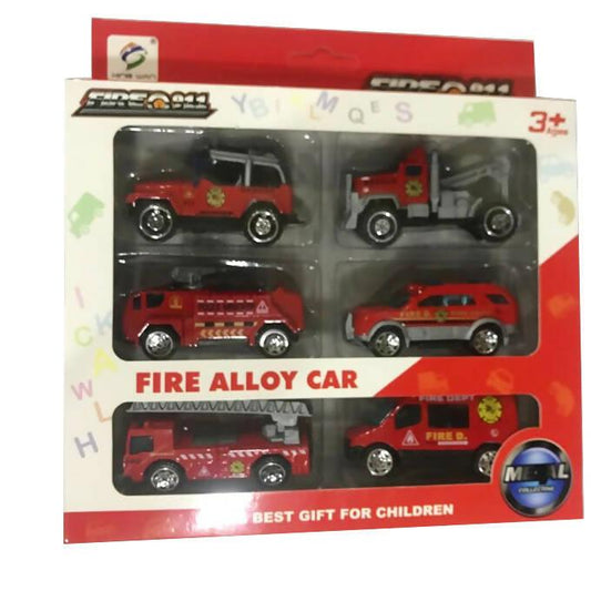 Diecast Fire Rescue Cars Metal Playset Vehicle Models Collection fire rescue Truck Toys For Boys Pack of 6PCS