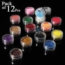 Complete Pack of 12 Pcs Glitter Eye Shadow Powder - ValueBox