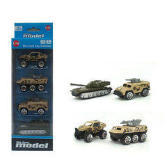 Army Vehicles Die Cast Cars Set - 4 Pcs - ValueBox
