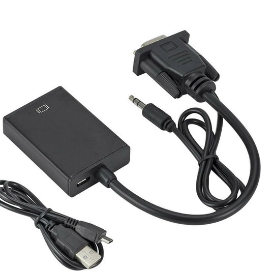 Vga To Hdmi Converter 1080p Hd Adapter With Audio Cable For Hdtv Pc Laptop Tv - ValueBox