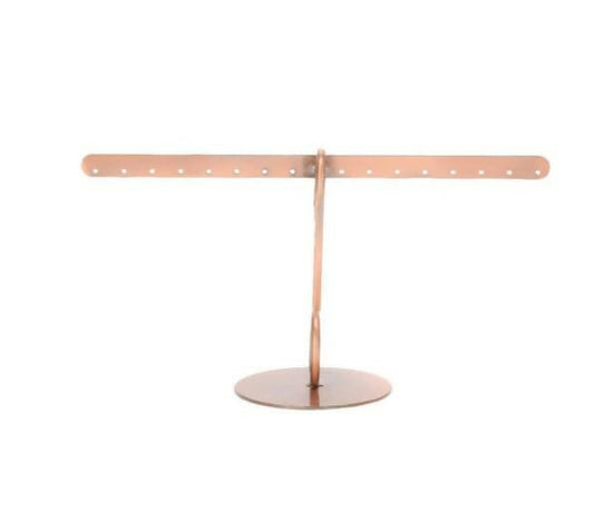 Metal Single T Shape Jewelry Displays Stand,16 Holes Ring Necklace Display Stand - ValueBox