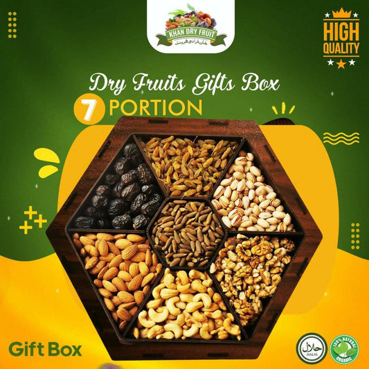 Dried Fruit Gifts Boxes, Basket Wooden, Quality 7 Portion