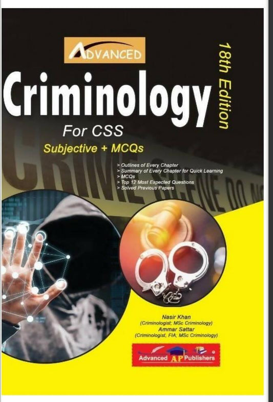 Advanced Criminology For CSS 18th Edition A Guide To World Geography & General Knowledge ppsc,fpsc,nts,css,pms,one paper Nasir Khan Ammar Sattar NEW BOOKS N BOOKS