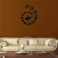 New Rushed Modern Design DIY Wooden Wall Clock - Hearts Wooden Wall Clock - ValueBox