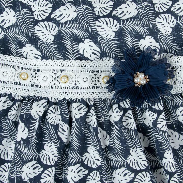 Navy Leaf Frock - ValueBox