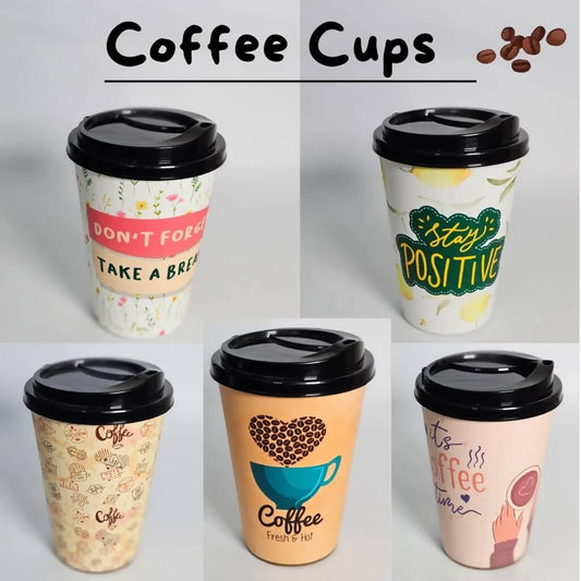 3 Pcs Different Type Stylish Design Coffee Cups (L3.5xW3.5xH5.0)Inches