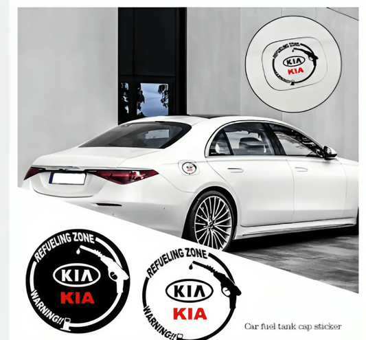 Car Styling (WHITE) Fuel Tank Cap Stickers Waterproof Badge Decal Auto Product For KIA Car Fuel Tank Sticker Cap Car Styling Decoration Decals Accessories - ValueBox