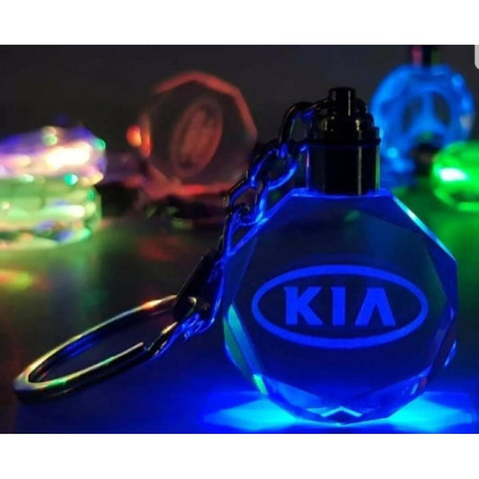 KIA Car Keychain With Multi Glow Light