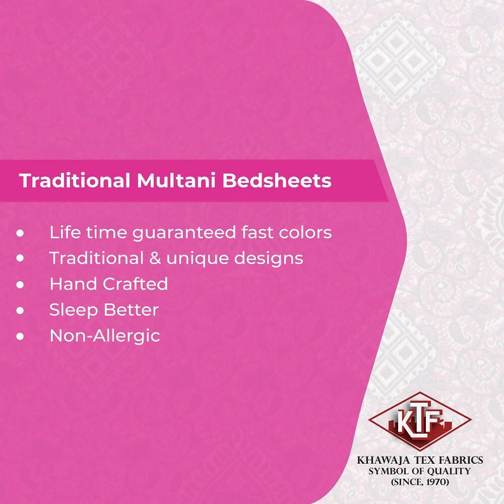 Pack of 2 Bedsheets Khawaja KING size bed sheet jacquard bed set bedsheets with 4 pillow covers A9 - ValueBox