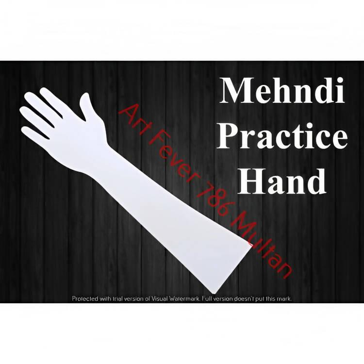 HENNA ART Reusable Acrylic Long Hand for Mehndi Practice(White) - ValueBox