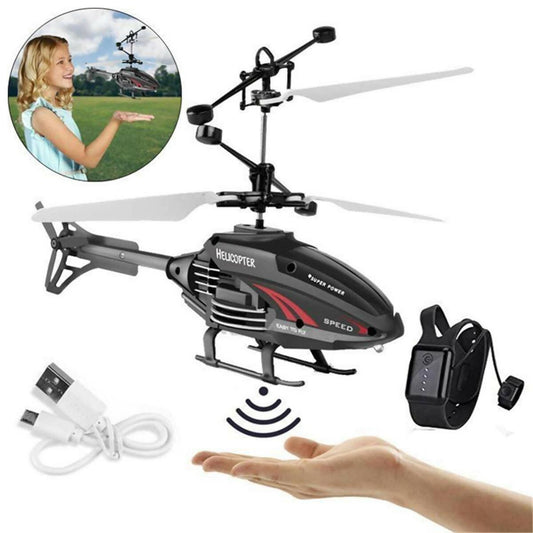 RC Flying Helicopter Watch Style remote With motion sensor 2 in 1 – Rechargeable - ValueBox