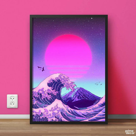 The Great Wave 80’S Style Aesthetic Artwork | Poster Wall Art