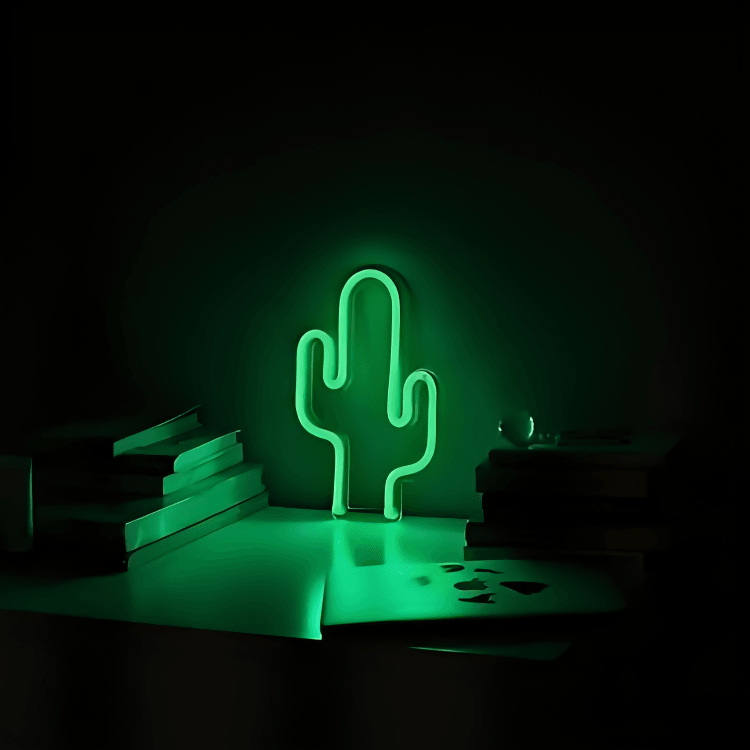 Cactus Neon Sign Board Glow Neon Light Wall Signboards Led Sign Boards for Shop Restaurant Room Decoration - ValueBox