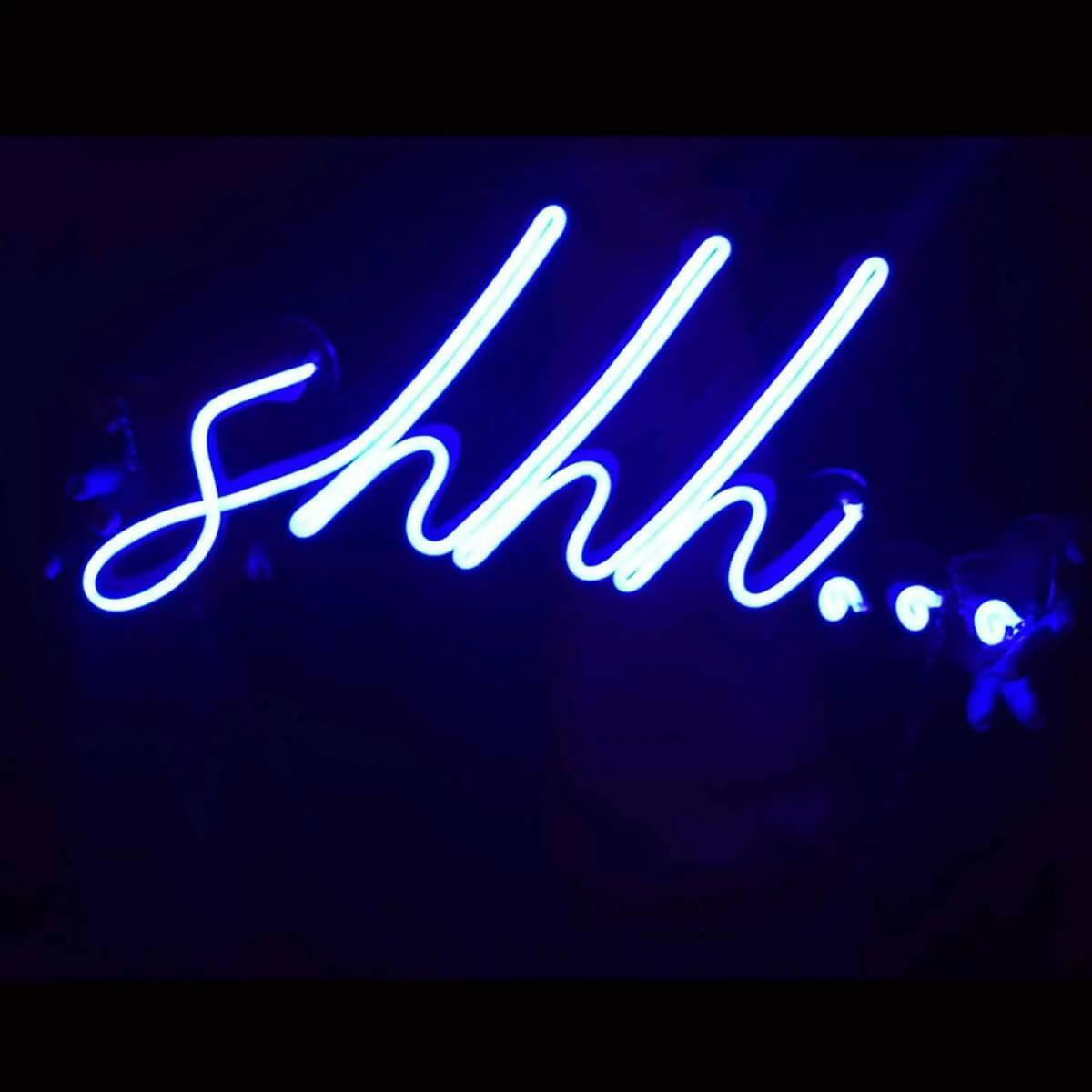 Shhh... Neon Sign Board Glow Neon Light Wall Signboards Led Sign Boards for Shop Restaurant Room Decoration - ValueBox