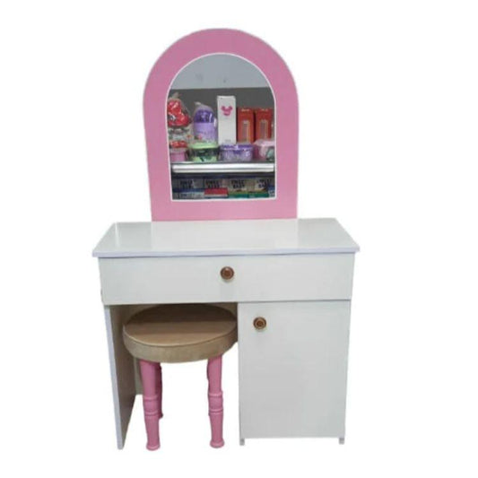 Dressing Table white&Pink With Chair - ValueBox