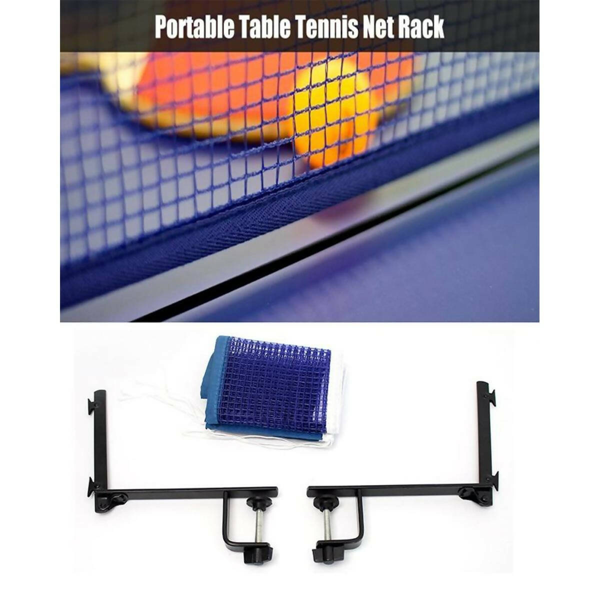 NEW Standard Portable Table Tennis Catcher Net With Metal Clamp Post Set