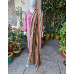 Khaki Acro Wool Stole or 4 Border Shawl For Women - ValueBox