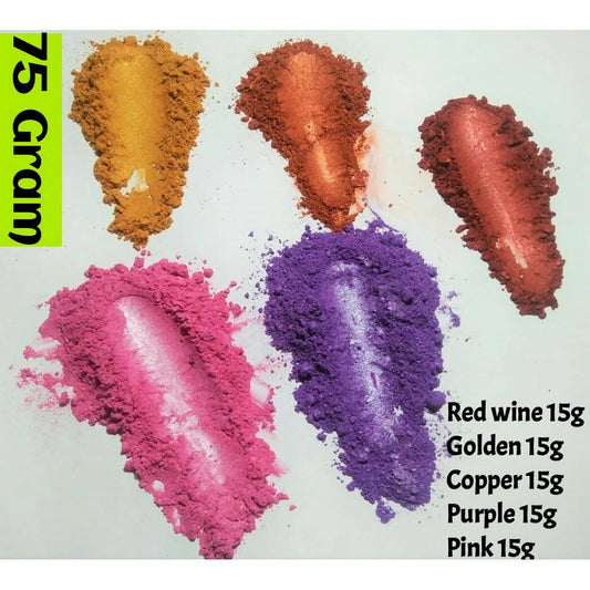 5 PCS Epoxy resin color Epoxy resin pigment powder Mica pearl pigment powder Epoxy resin colors Gold, Purple, Red, Copper & Pink