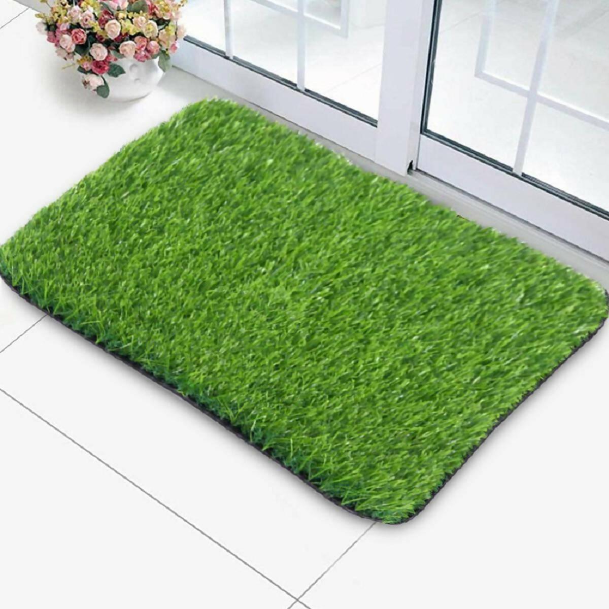 Tijaraat Online Floor Mat / Green Grass Mat / Bath Room Mat / Floor Mat / Entrance Mat / PVC Rugs Door Mat / Multi Purpose Artificial Green Grass Rug- 2FT BY 5FT 20Mm - ValueBox