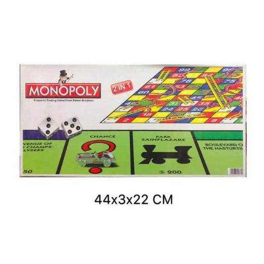 Monopoly with Snakes & Ladders - 2 in 1 Board Game - ValueBox