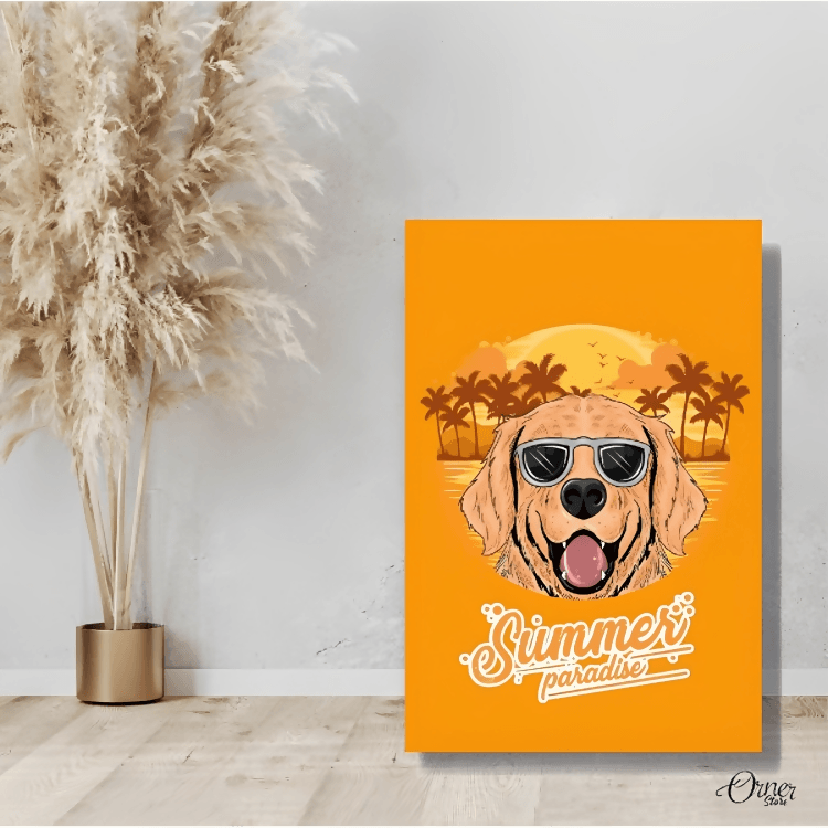 Summer Paradise Dog Vibes | Animal Wall Art - ValueBox