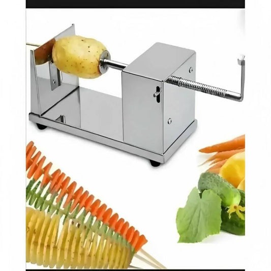 Manual Stainless Steel Twisted Apple Potato Slicer Peelers Spiral French Fries