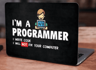 I'm a Programmer I Write Code Laptop Skin Vinyl Sticker Decal, 12 13 13.3 14 15 15.4 15.6 Inch Laptop Skin Sticker Cover Art Decal Protector Fits All Laptops - ValueBox