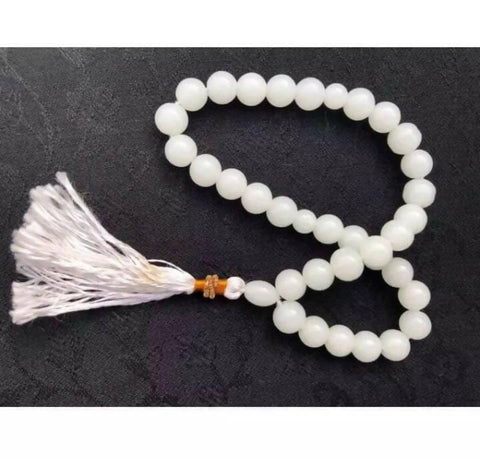 33 beads tasbeeh white marble - ValueBox