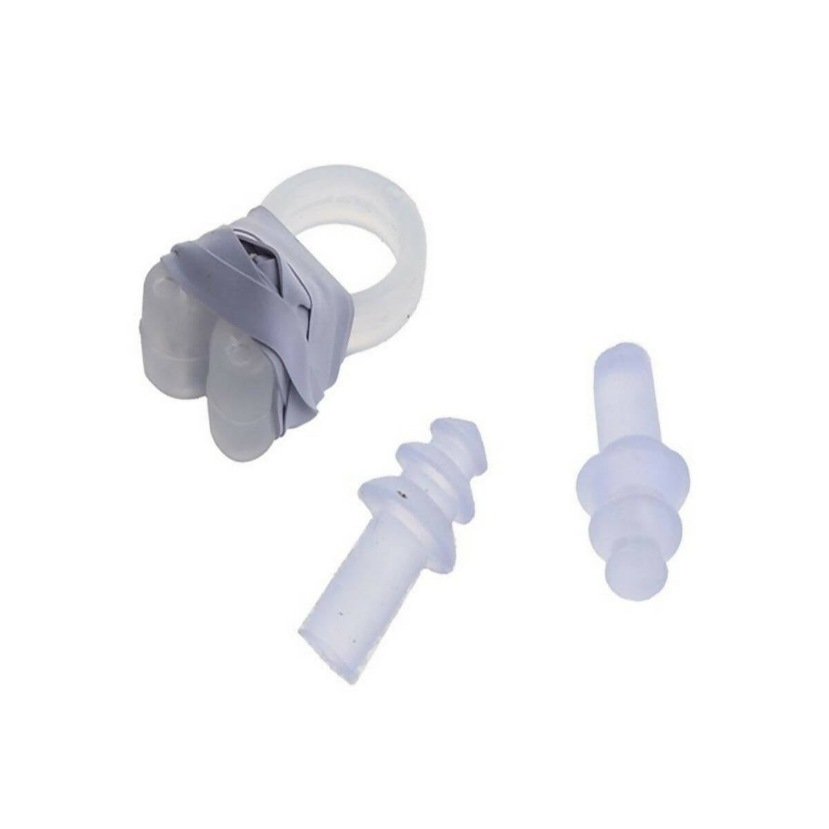 Silicone Ear Plugs & Nose Clip Set - White