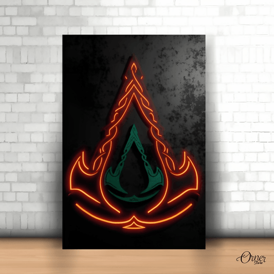 Home & Wall Decor Painting A C Game Neon Fiery Logo | Game Poster Wall Art - ValueBox