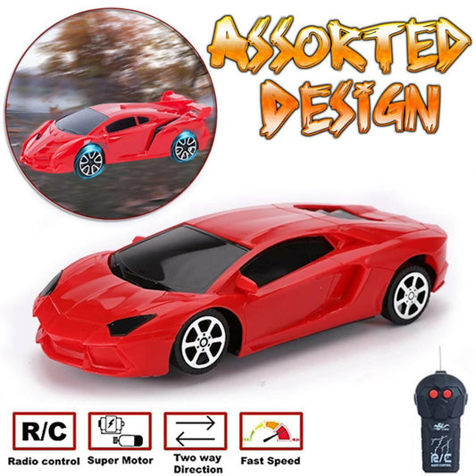 Remote Control 2 Channel Famous Sport Car Radio Control - Assorted Designs - Red - ValueBox
