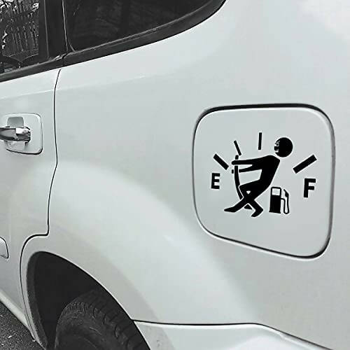 (Black) Car Fuel Tank Cover Sticker, Decal Fuel Gage Empty Stickers Funny Vinyl Sticker Car Styling