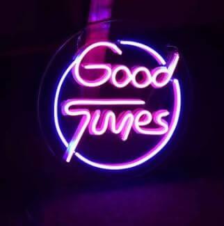 Good Times Neon Sign Board Glow Neon Light Wall Signboards Led Sign Boards for Shop Restaurant Room Decoration - ValueBox
