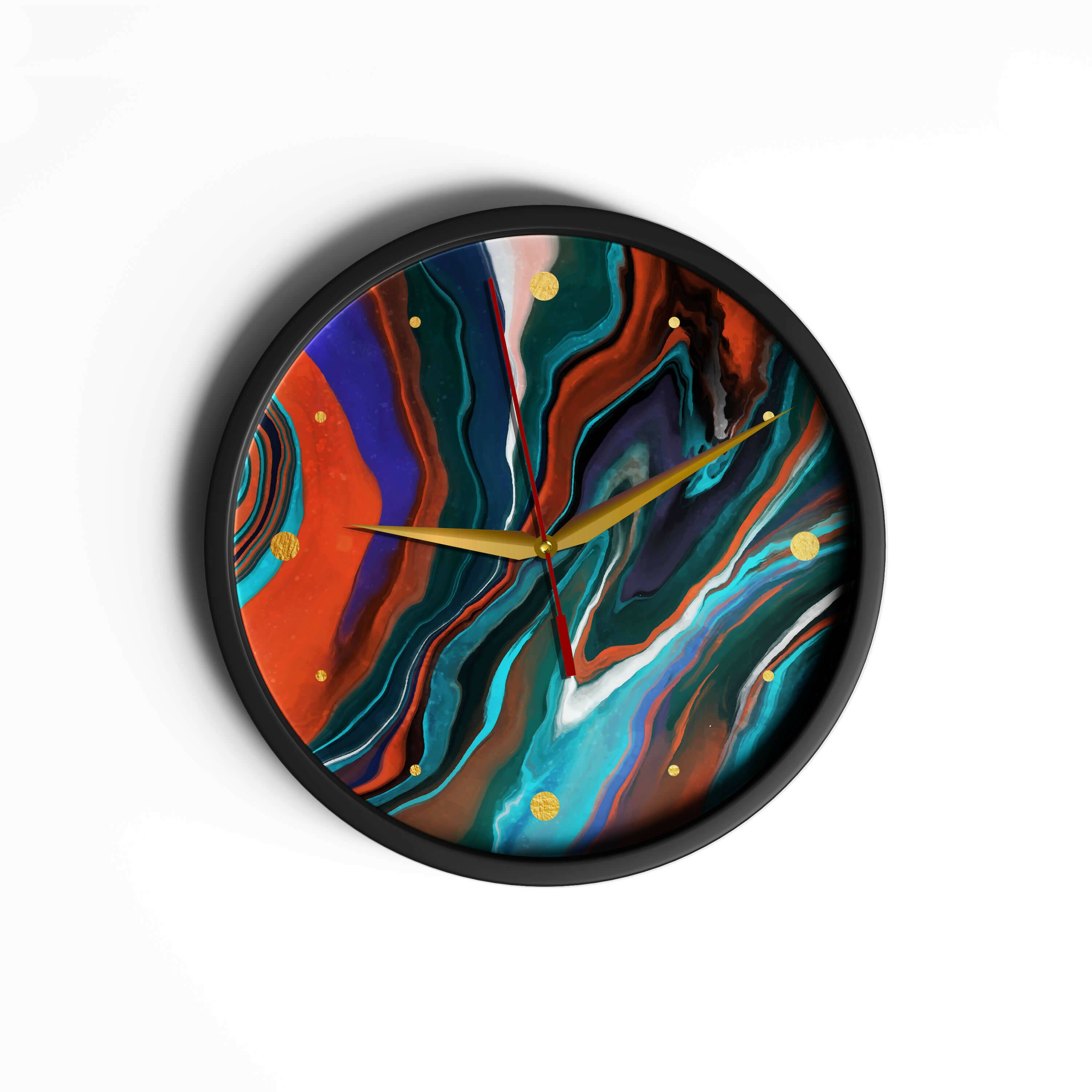 Abstract Multi Color Fluid Style | Wall Clock