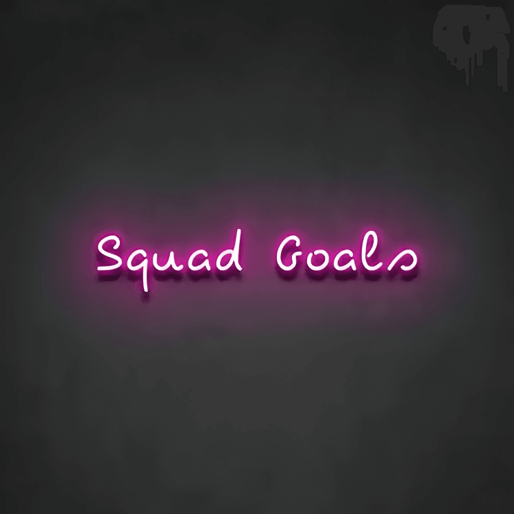 Squad Goals Neon Sign Board Glow Neon Light Wall Signboards Led Sign Boards for Shop Restaurant Room Decoration - ValueBox