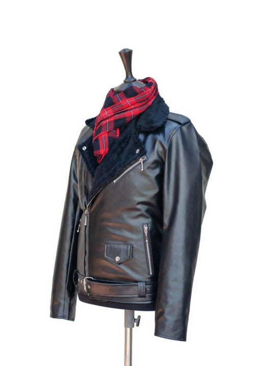 New Fashion Biker Style Black PU Leather Jacket