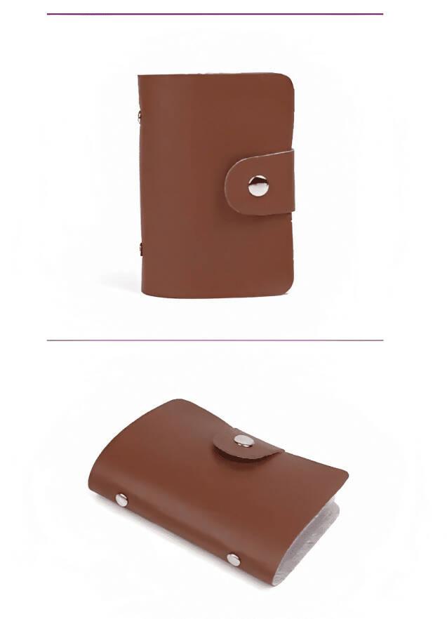 24 Bits Card Holder Pu Leather Buckle For Women Men - ValueBox