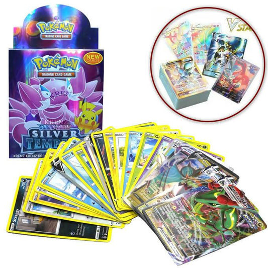 52 Pc Pokemon Silver Tempest Trading Cards Game - Sword & Shield Edition Game - Random Card - ValueBox