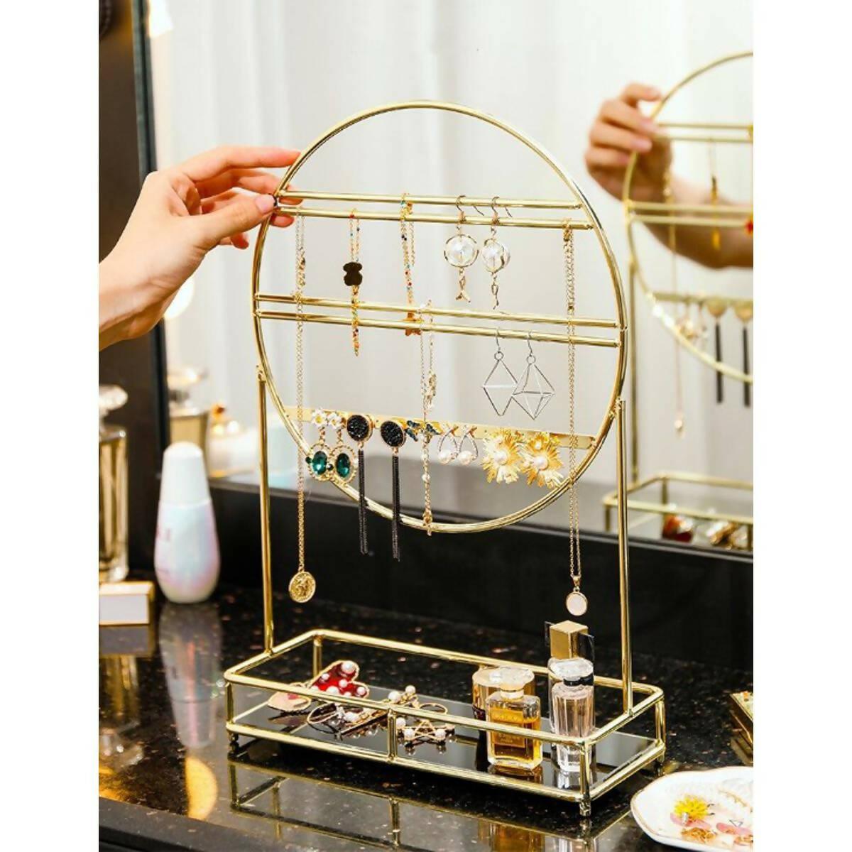 Jewelry Rack Makeup Storage Shelf Earring Organizer Display Holder Cosmetic Storage - ValueBox