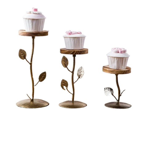 Set of 3 Metal Cake Stands, Cupcake Holder Cookies Dessert Display Plate Serving Tray Platter With Handel for Baby Shower Wedding Birthday Party, Customized - ValueBox