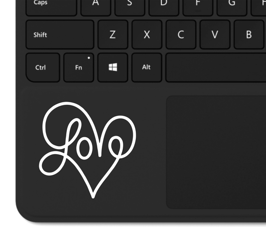 Love Writing in Heart Shape Vinyl Decal Laptop Sticker, Laptop Stickers for Boys and Girls, Bike Stickers, Car Bumper Stickers by Sticker Studio - ValueBox
