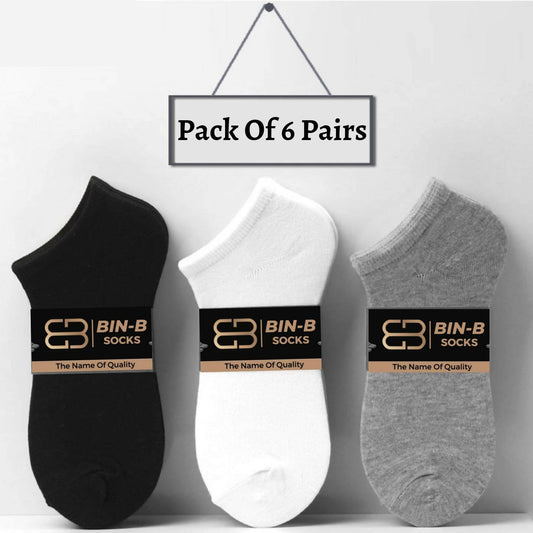 Pack Of 3 Pairs Ankle Socks For Men Women