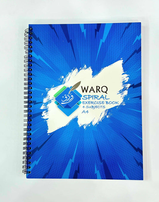 WARQ SPIRAL SUBJECTS NOTEBOOK 4 SUBJCTS A4 SIZE IMPORTED PAPER - ValueBox