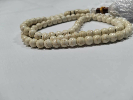 33 beads tasbeeh white feroza - ValueBox