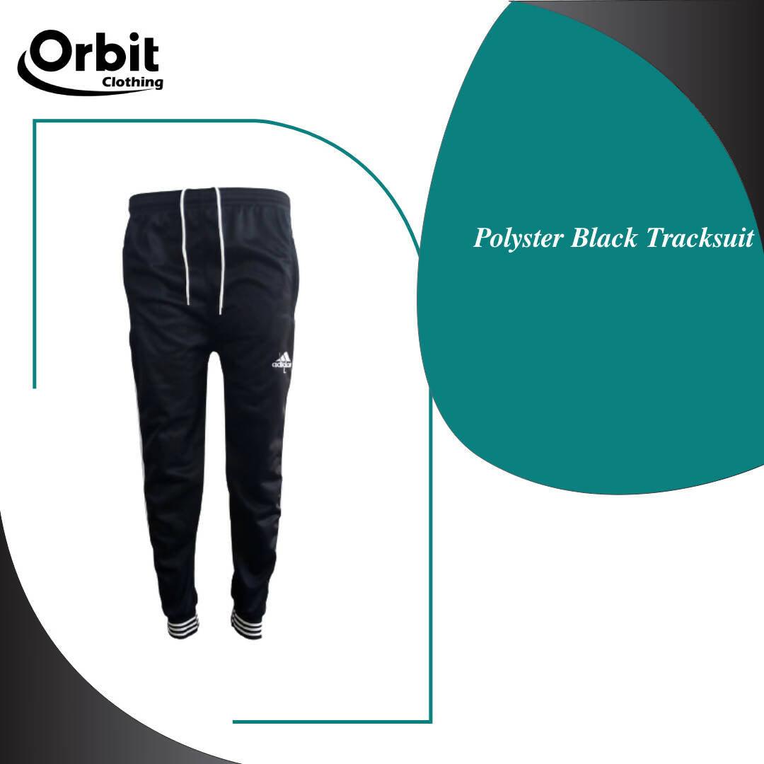 Orbit Polyster Black Tracksuit Best for Gym and Casual Wear - ValueBox