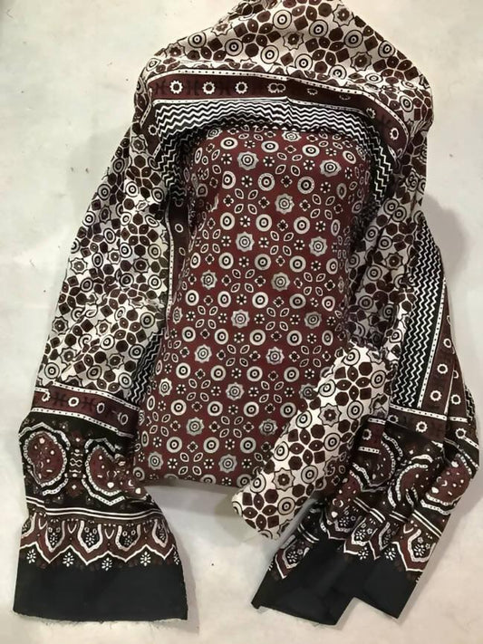 Traditional Sindhi Cotton Ajrak Suit 3pc - ValueBox