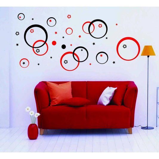 Polka Circles(14) Flowers(32) Wall Sticker for Kids Rooms Refrigerator DIY Rings, Polka Dots Home Decor, Decorations Wall Vinyl Decals